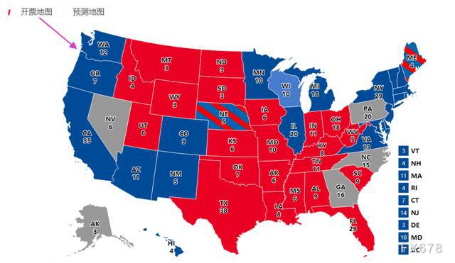 最新美國(guó)大選地圖解讀，選舉態(tài)勢(shì)與未來(lái)走向分析