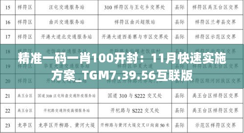 精準(zhǔn)一碼一肖100開封：11月快速實(shí)施方案_TGM7.39.56互聯(lián)版