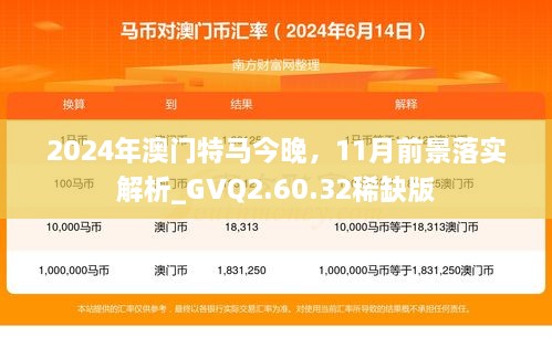 2024年澳門特馬今晚，11月前景落實(shí)解析_GVQ2.60.32稀缺版