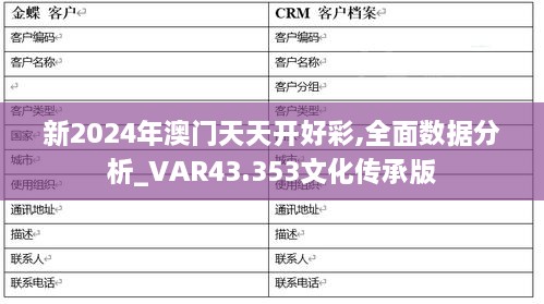 新2024年澳門(mén)天天開(kāi)好彩,全面數(shù)據(jù)分析_VAR43.353文化傳承版