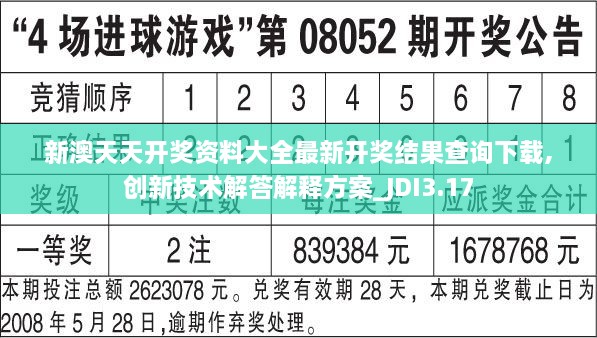 新澳天天開獎資料大全最新開獎結(jié)果查詢下載,創(chuàng)新技術解答解釋方案_JDI3.17