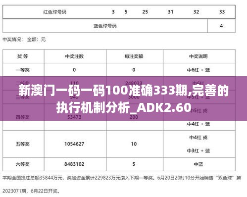 新澳門一碼一碼100準確333期,完善的執(zhí)行機制分析_ADK2.60