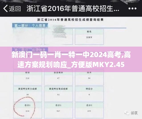 新澳門(mén)一碼一肖一特一中2024高考,高速方案規(guī)劃響應(yīng)_方便版MKY2.45
