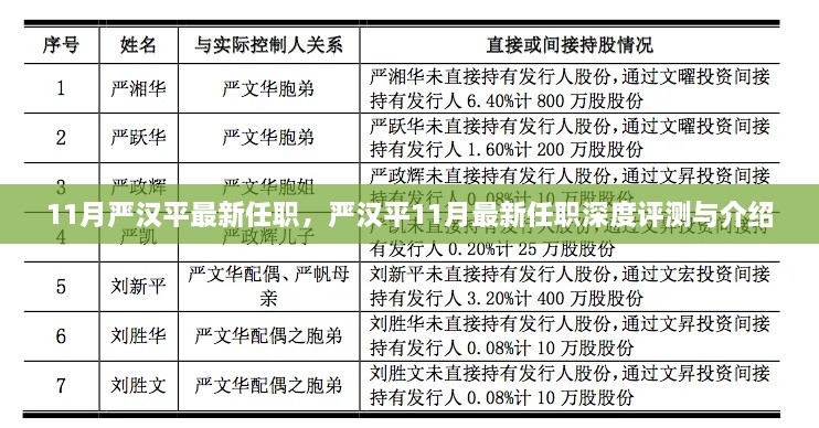 嚴(yán)漢平最新任職深度解析與介紹，揭秘其11月新職務(wù)的機(jī)遇與挑戰(zhàn)