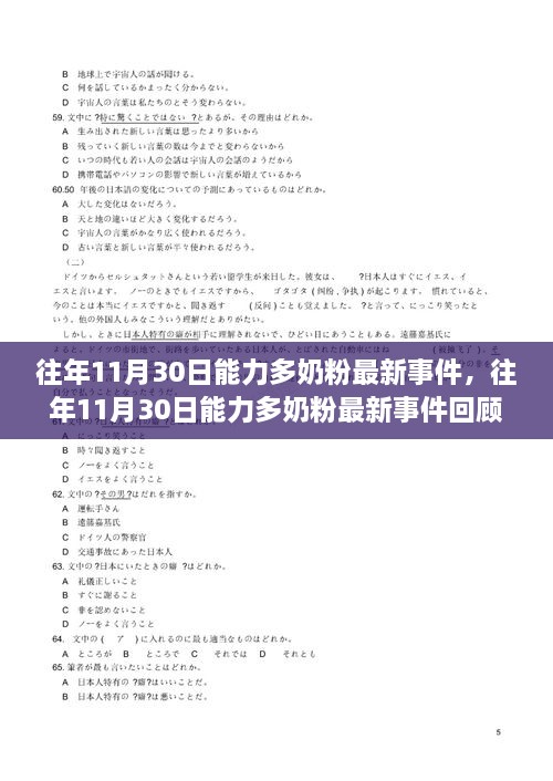 往年11月30日能力多奶粉最新事件，往年11月30日能力多奶粉最新事件回顧與解析