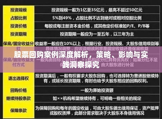 股票回購案例深度解析，策略、影響與實踐洞察探究