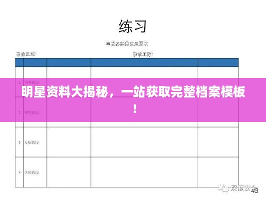 明星資料大揭秘，一站獲取完整檔案模板！