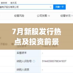 7月新股發(fā)行熱點及投資前景深度解析，上市股票一覽