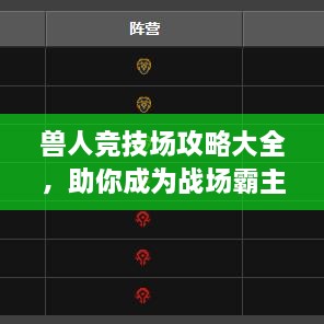 獸人競(jìng)技場(chǎng)攻略大全，助你成為戰(zhàn)場(chǎng)霸主！