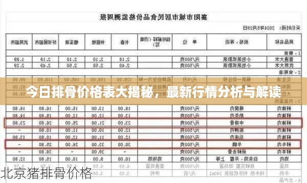 今日排骨價格表大揭秘，最新行情分析與解讀