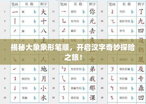 揭秘大象象形筆順，開(kāi)啟漢字奇妙探險(xiǎn)之旅！