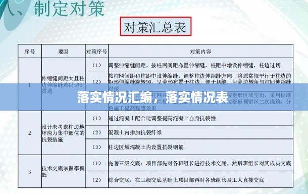 落實(shí)情況匯編，落實(shí)情況表 