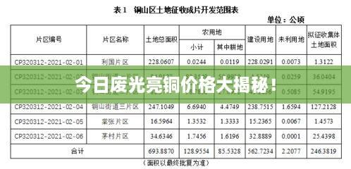 今日廢光亮銅價(jià)格大揭秘！