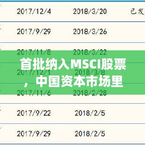 首批納入MSCI股票，中國資本市場里程碑事件揭曉！