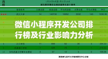 微信小程序開發(fā)公司排行榜及行業(yè)影響力分析